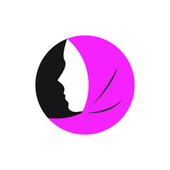 muslim woman with hijab logo vector
