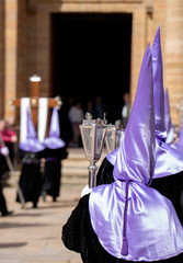 Hooded person in a procession, Holy Week