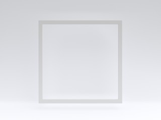 White frame on a white background. 3d rendering. Simple abstract, minimal style. - 291709188