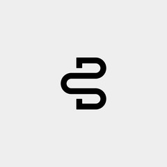 Letter PS SB B BS Logo Design Simple Vector
