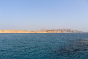 mountains, sky and red sea