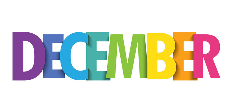 DECEMBER colorful vector typography banner