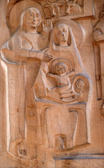 Nativity Scene, Birth of Jesus, Saint Lawrence church in Kleinostheim, Germany 