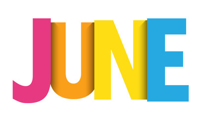 JUNE colorful vector typography banner