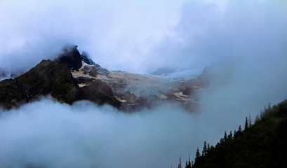 clouds over the mountains