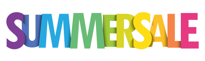 SUMMER SALE colorful vector typography banner