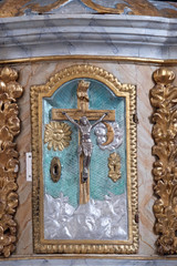Door of Tabernacle on the main altar in the Church of Assumption of the Virgin Mary in Pokupsko, Croatia