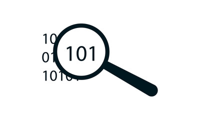 Binary data search icon for IT and data analysis