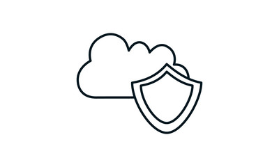 Cloud Security icon flat. Illustration isolated vector sign symbol