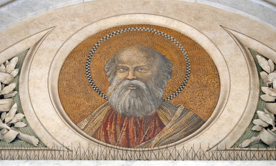 Saint Bartholomew the Apostle, mosaic in the basilica of Saint Paul Outside the Walls, Rome, Italy 