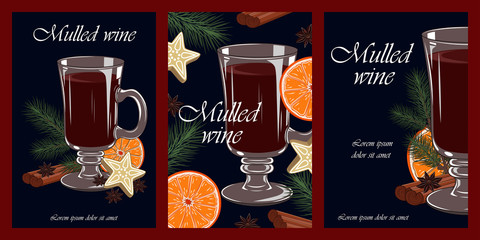 set of banners with cup of coffee