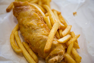Beer battered Barramundi fish and chips