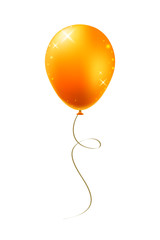 Realistic Isolated Colorful Yellow Balloon on White Background