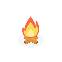 Bonfire isometric icon. Vector illustration.