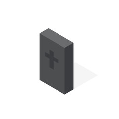 Gravestone isometric icon. Vector illustration.