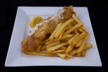 Beer battered Barramundi fish and chips