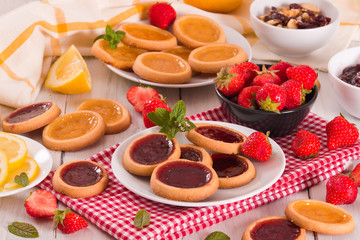 Lemon and straberry tartlets.
