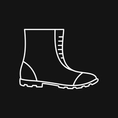 Boot vector icon, high shoe icon, working boot icon