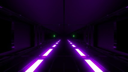 dark futuristic scifi tunnel with hot metal glowing in bottom 3D illustration wallpaper background