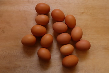 eggs on wooden background