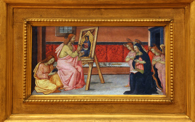 Fototapeta na wymiar Francesco di Gentile: St. Luke paints the Virgin