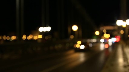 blur abstract bokeh of street city night light background.