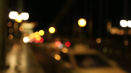 blur abstract bokeh of street city night light background.