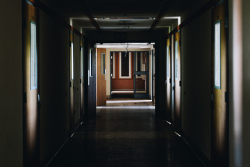 Derelict Hallway - Abandoned Medfield State Hospital - Massachusetts