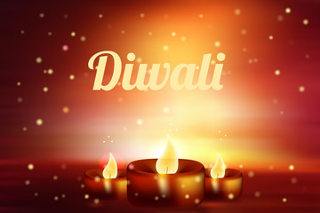 holiday diwali candles art vector happy indian