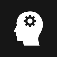 Brain vector icon. Simple illustration isolated on background