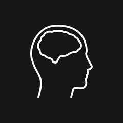 Brain vector icon. Simple illustration isolated on background