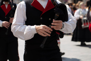 Man playing a bagpipes