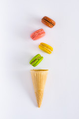  macaroon on a pink background with ice cream