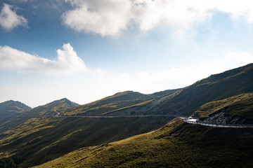 Beautiful landscape of mountain curvy road at Hehuashan, Taiwan