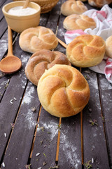 Kaiser rolls closeup