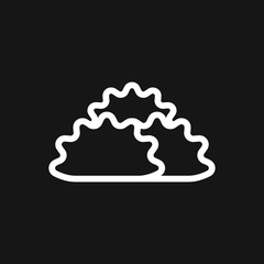 Bushes icon, vector silhouette isolated on backgorund.
