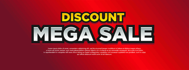 mega sale discount template banner