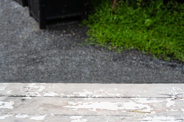 empty Wooden table in front of blurred background, Mock up for display of product