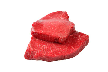 Beef steak isolated on white background.