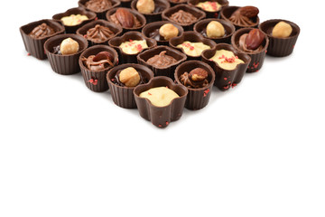 Mix of tasty chocolate candy collection.