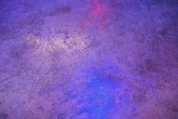 empty Vintage old concrete floor with neon lights texture background
