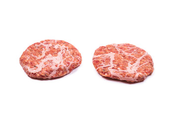 Burger cutlet isolated on white.
