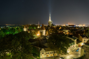 Tallinn view at night, Estonia