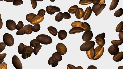 Roasted coffee beans background with copy space for text and advertisements.