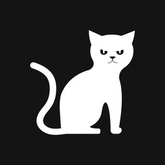 Cat icon. Logo design vector template Flat style.