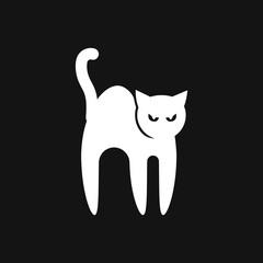 Cat icon. Logo design vector template Flat style.