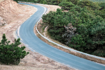 Curved road in the mountains