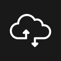 Cloud icon, outline and solid vector illustration