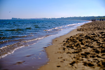Sand beach at Gdańsk (Danzig in German) a port city on the Baltic coast of Poland
