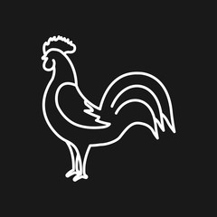 Cock icon. Rooster Flat cock icon design style vector illustrations